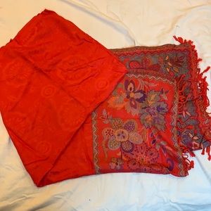Red pashmina shawl